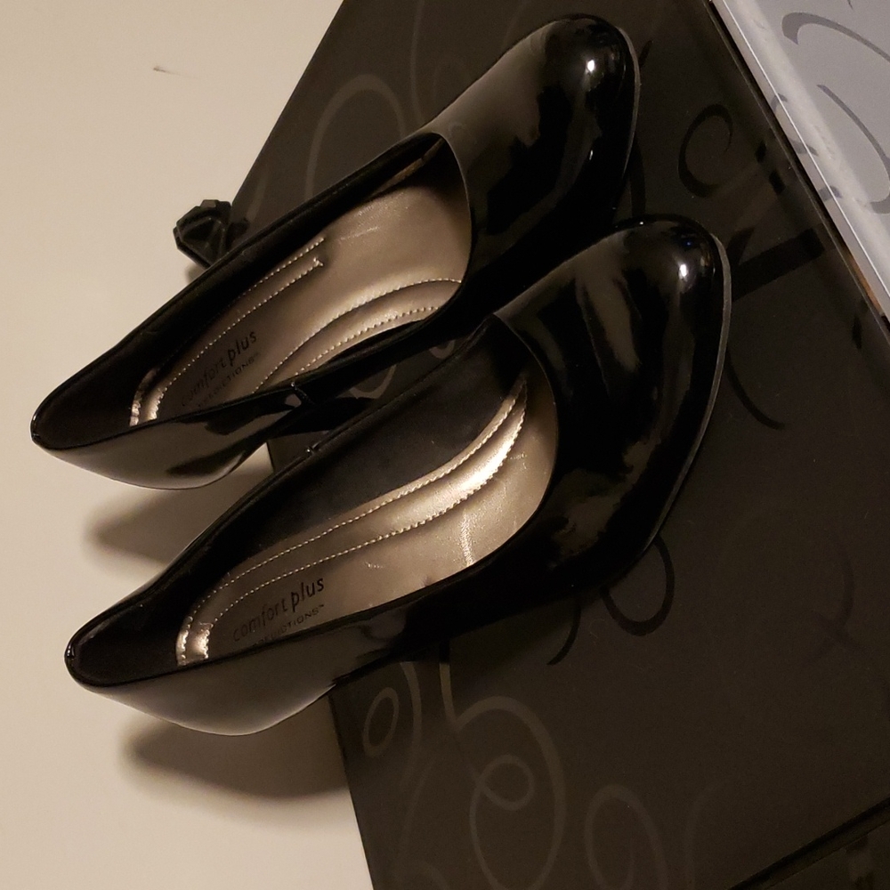 Black patent leather heals